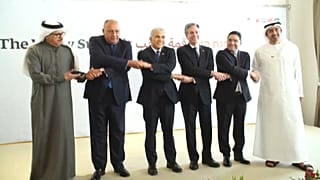Los participantes en la cumbre del Néguev, en Israel