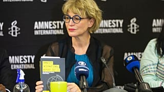 Η γενική γραμματέας της Διεθνούς Αμνηστίας, Ανιές Καλαμάρ