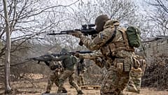 Ukrainian soldiers on the front lines of the war with Russia