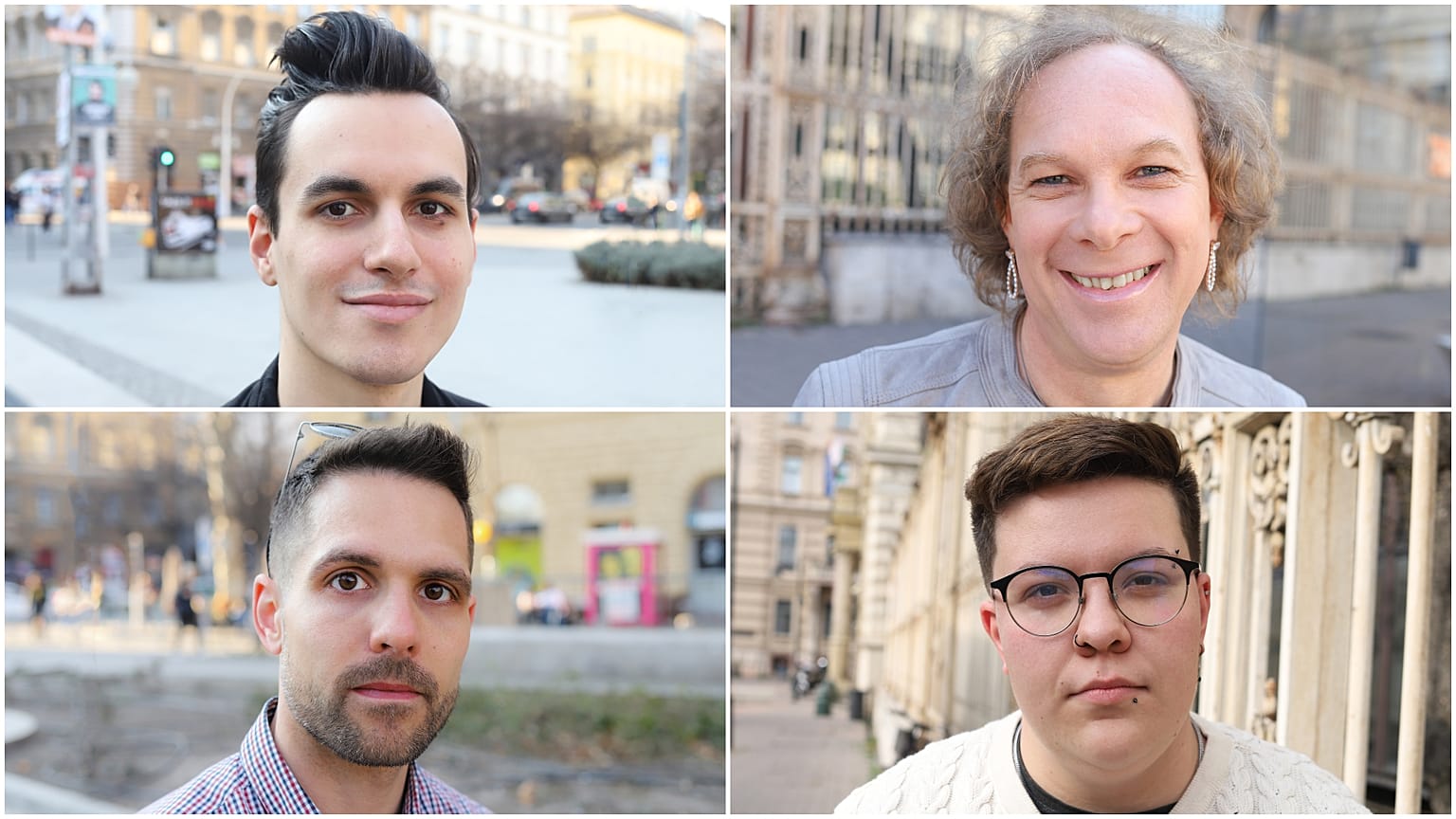 Négy interjúalanyunk: Modolo Ákos, Magasházi Mónika, Dányi-Nagy Márió, Hegedűs Emmett