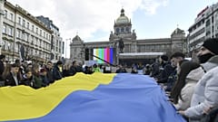 Demonstráció Prágában Ukrajna mellett (illusztráció)