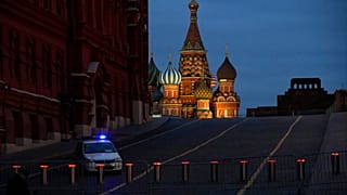 L'entrée de la place rouge de Moscou barrée, le 13 mars 2022