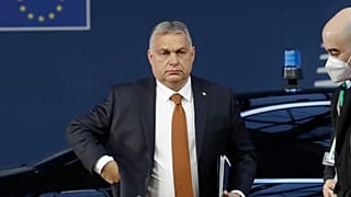 Hungary's Prime Minister Viktor Orban arrives for an EU summit in Brussels, Friday, Oct. 22, 2021.