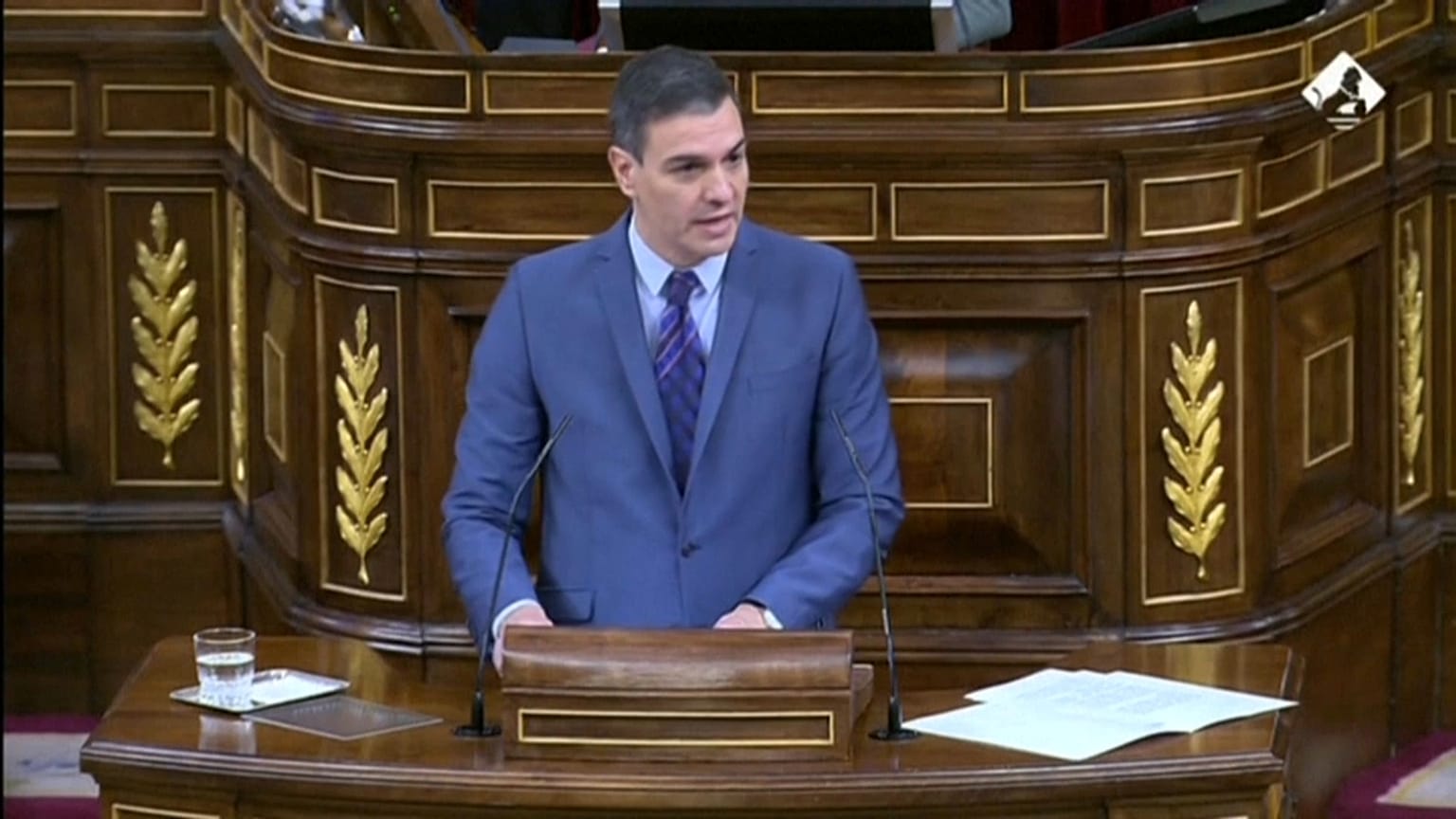Comparecencia de Pedro Sánchez, presidente del Gobierno de España, ante el Congreso de los Diputados, en Madrid (España).  