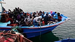 Illegal migrants brought to shore after being intercepted by a Libyan coast guard in October.