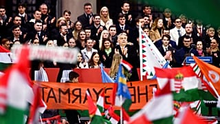 Viktor Orban durante un acto de campaña el 15 de marzo en Budapest.