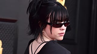 Billie Eilish arrives at the 64th Annual Grammy Awards at the MGM Grand Garden Arena on Sunday, April 3, 2022, in Las Vegas.