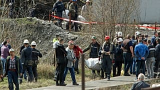 Inmediaciones de la mina de Soko, en Serbia, tras el accidente