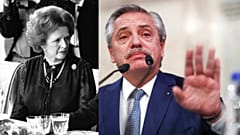 Margaret Thatcher brit miniszterelnök 1982-ben és Alberto Fernández argentin elnök napjainkban