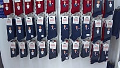 Die französischen Präsidentschaftskandidaten auf Socken - eine Idee der Französin Maxime Lemerse aus Lille