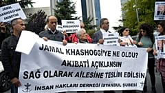Demonstranten fordern Aufklärung über den Mord an Jamal Khashoggi (Archivbild von 2018).