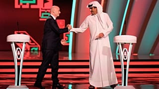 مشهد من حفل قرعة كأس العالم