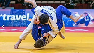 Un momento della finale persa da Manuel Lombardo, contro il georgiano Giorgi Terashvili