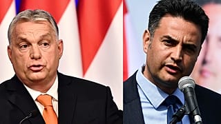 Viktor Orban (links im Bild) und Peter Marki-Zay.