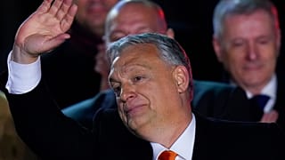 Viktor Orban am Wahlabend am 3. April 2022
