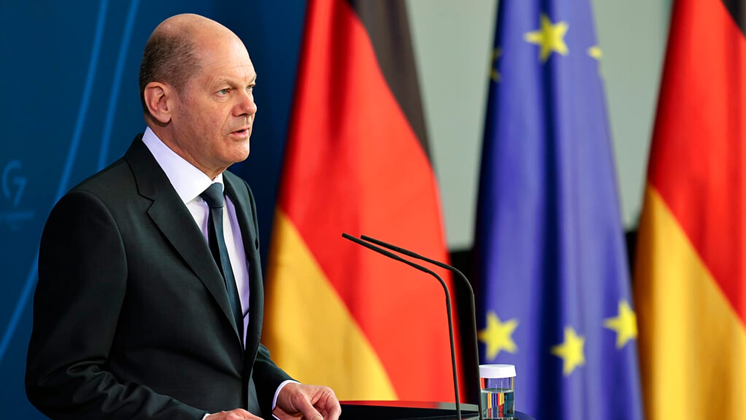 Kanzler Olaf Scholz an diesem Sonntag in Berlin