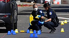 Polizei sichert den Tatort in Sacramento, Kalifornien, 03.04.2022