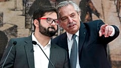 El presidente chileno, Gabriel Boric, y el argentino, Alberto Fernández, en Buenos Aires, Argentina