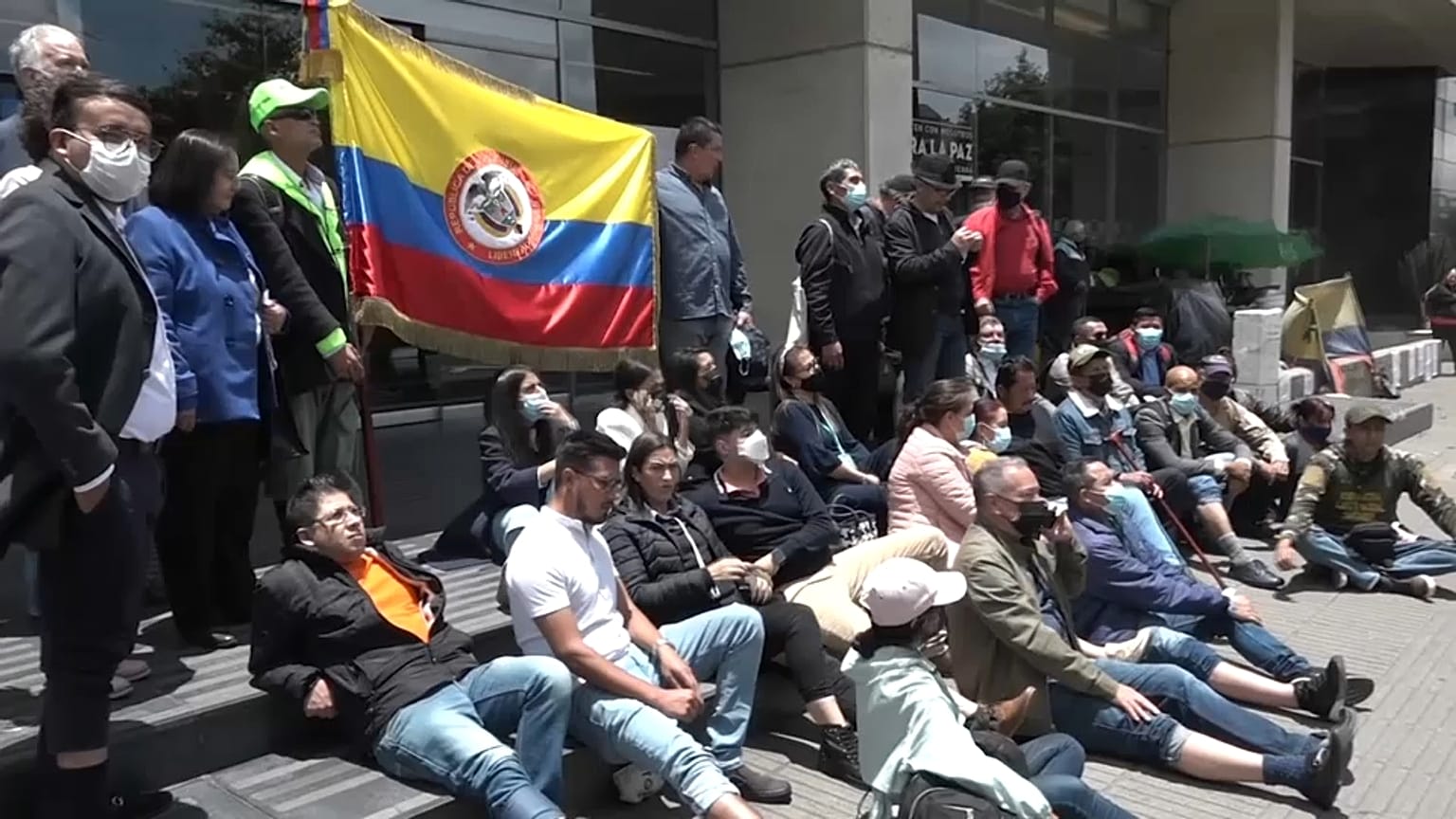 Protesta contra las minas antipersona en Bogotá, Colombia. 