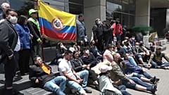 Protesta contra las minas antipersona en Bogotá, Colombia. 