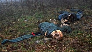 Restos mortais do massacre de Srebrenica, encontrados em fevereiro de 1996