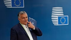 Hungarian Prime Minister Viktor Orban leaves at the end of an EU summit at the European Council building in Brussels, Friday, June 25, 2021
