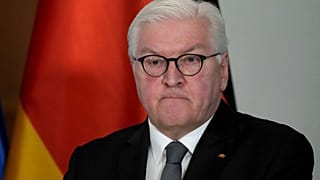 German President Frank-Walter Steinmeier addresses the media in February.