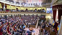 Volodímir Zelenki se dirigió a una reunión extraordinaria de las dos cámaras del parlamento español