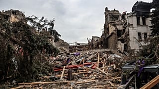 A view of the Mariupol theatre damaged during fighting in Mariupol, in territory under the government of the Donetsk People's Republic, eastern Ukraine, Monday, April 4, 2022