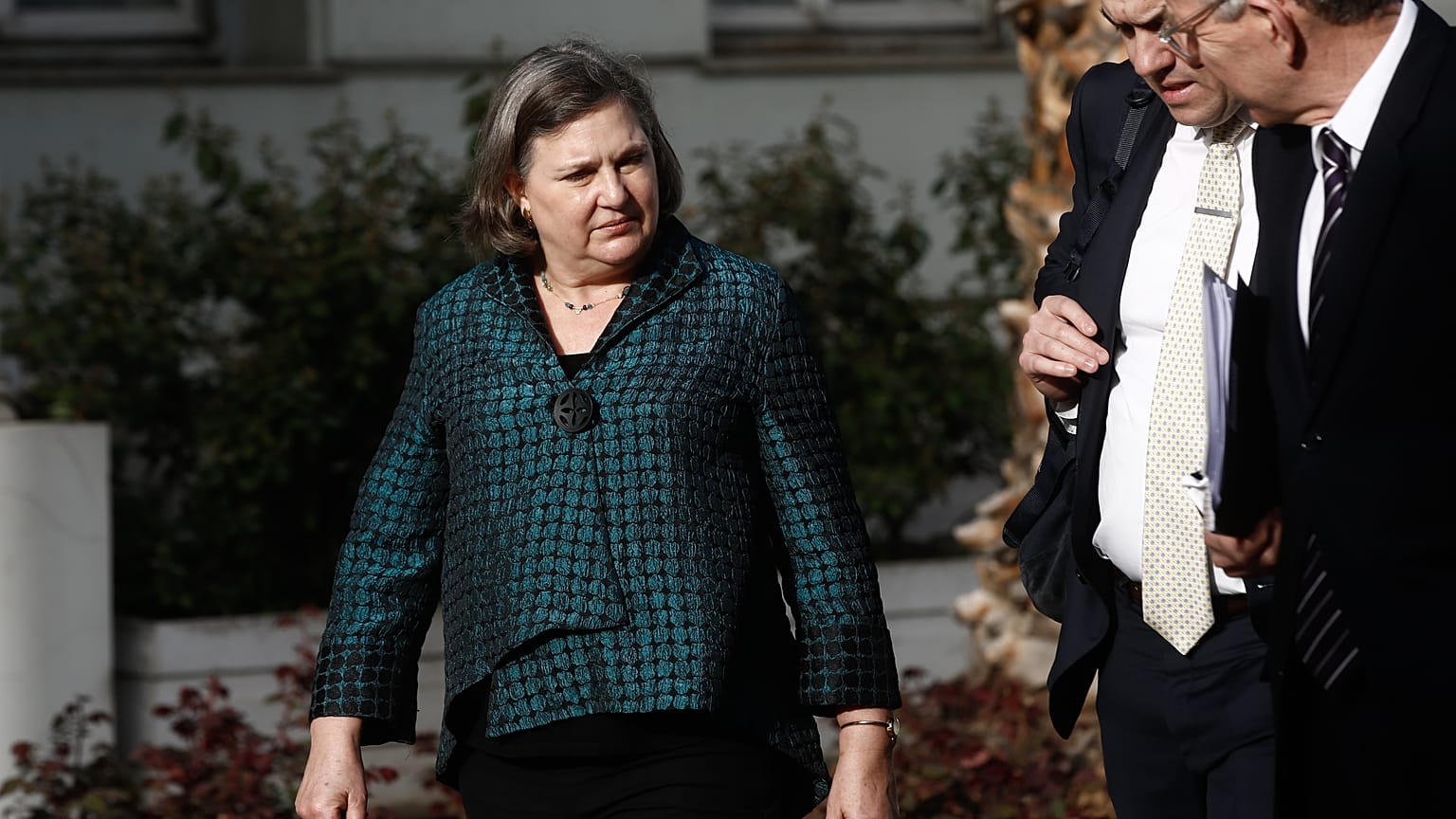 Η υφυπουργός Εξωτερικών των ΗΠΑ Βικτόρια Νούλαντ προσέρχεται στο υπουργείο Εξωτερικών στην Αθήνα 