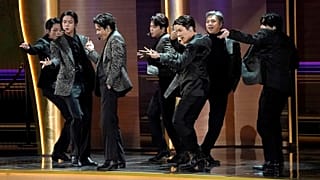 BTS performs "Butter" at the 64th Annual Grammy Awards on Sunday, April 3, 2022, in Las Vegas.