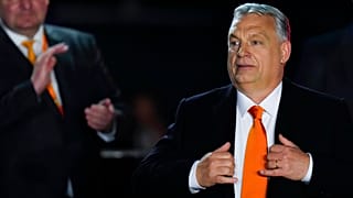 Viktor Orbán na noite das eleições de 3 de Abril.