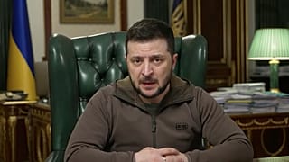 In this image from video provided by the Ukrainian Presidential Press Office, Ukrainian President Volodymyr Zelenskyy speaks from Kyiv, Ukraine, Wednesday, April 6, 2022.