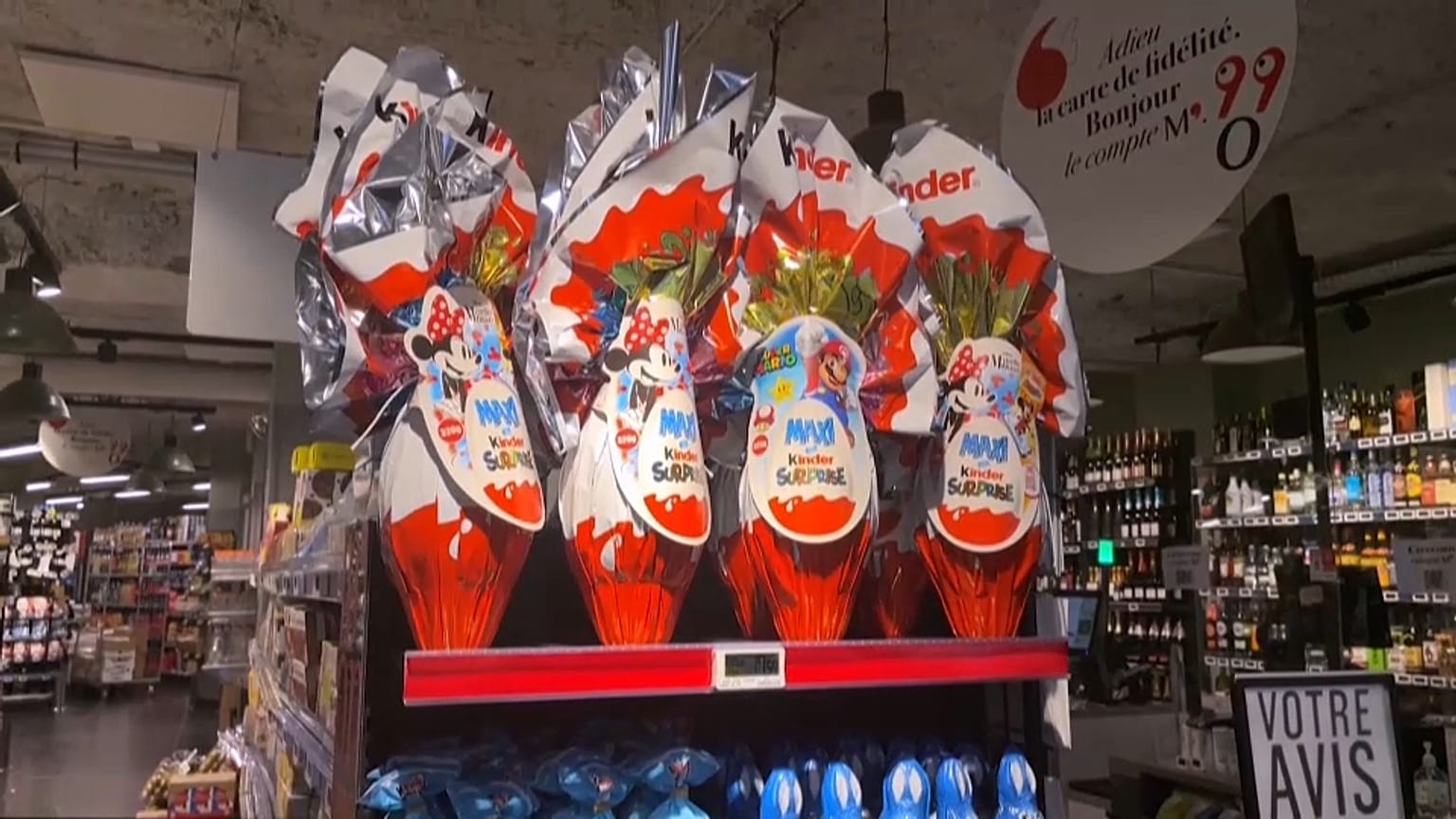 a supermarket with chocolate eggs