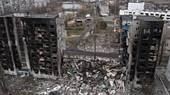 Lerombolt lakóépület a Kijev melletti Borogyankában