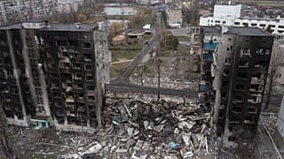 Lerombolt lakóépület a Kijev melletti Borogyankában