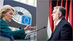 Ursula von der Leyen az Európai Parlamentben, Orbán Viktor a nemzetközi sajtótájékoztatón