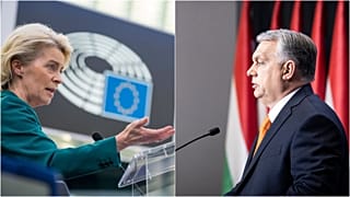 Ursula von der Leyen az Európai Parlamentben, Orbán Viktor a nemzetközi sajtótájékoztatón