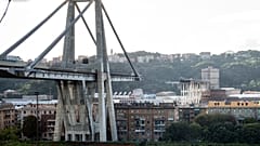 A view of the collapsed Morandi highway bridge in Genoa in August 2018.