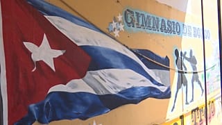 Entrada a un gimnasio de boxeo en Cuba.