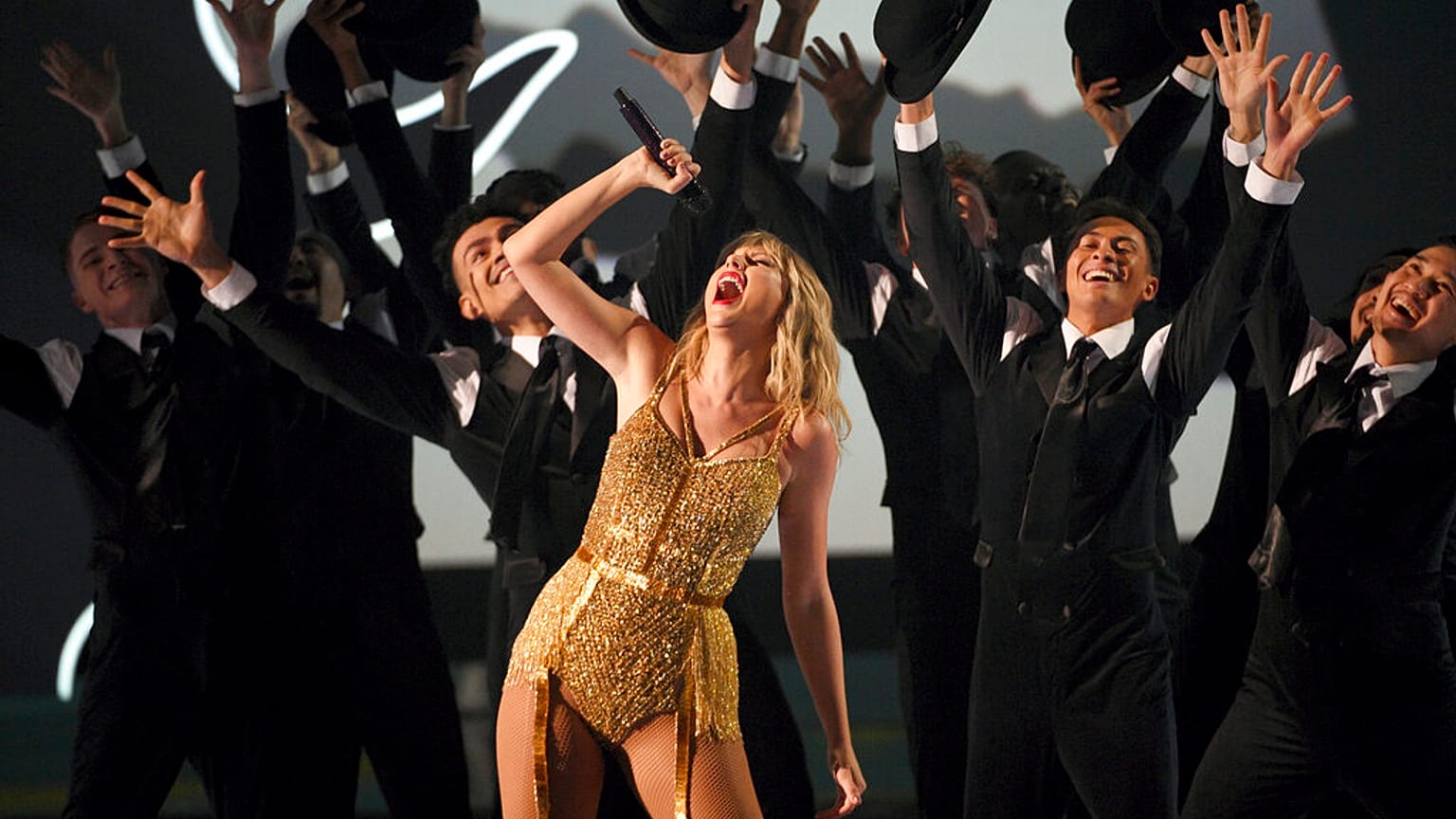 Taylor Swift performs at the American Music Awards on Sunday, Nov. 24, 2019, at the Microsoft Theater in Los Angeles