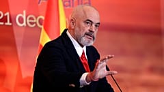 Edi Rama speaks during a press conference in Tirana in December.