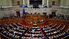 Στιγμιότυπο από την ομιλία Ζελένσκι στην ελληνική βουλή