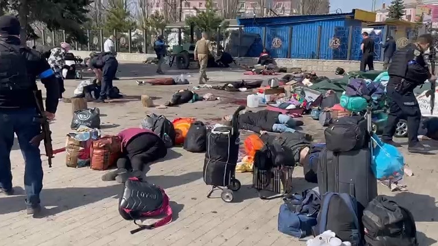 Φωτογραφία από τον σταθμό του Κραματόρσκ που ανέβασε ο περιφερειακός κυβερνήτης του Ντομπας, Πάβλο Κιριλένκο 