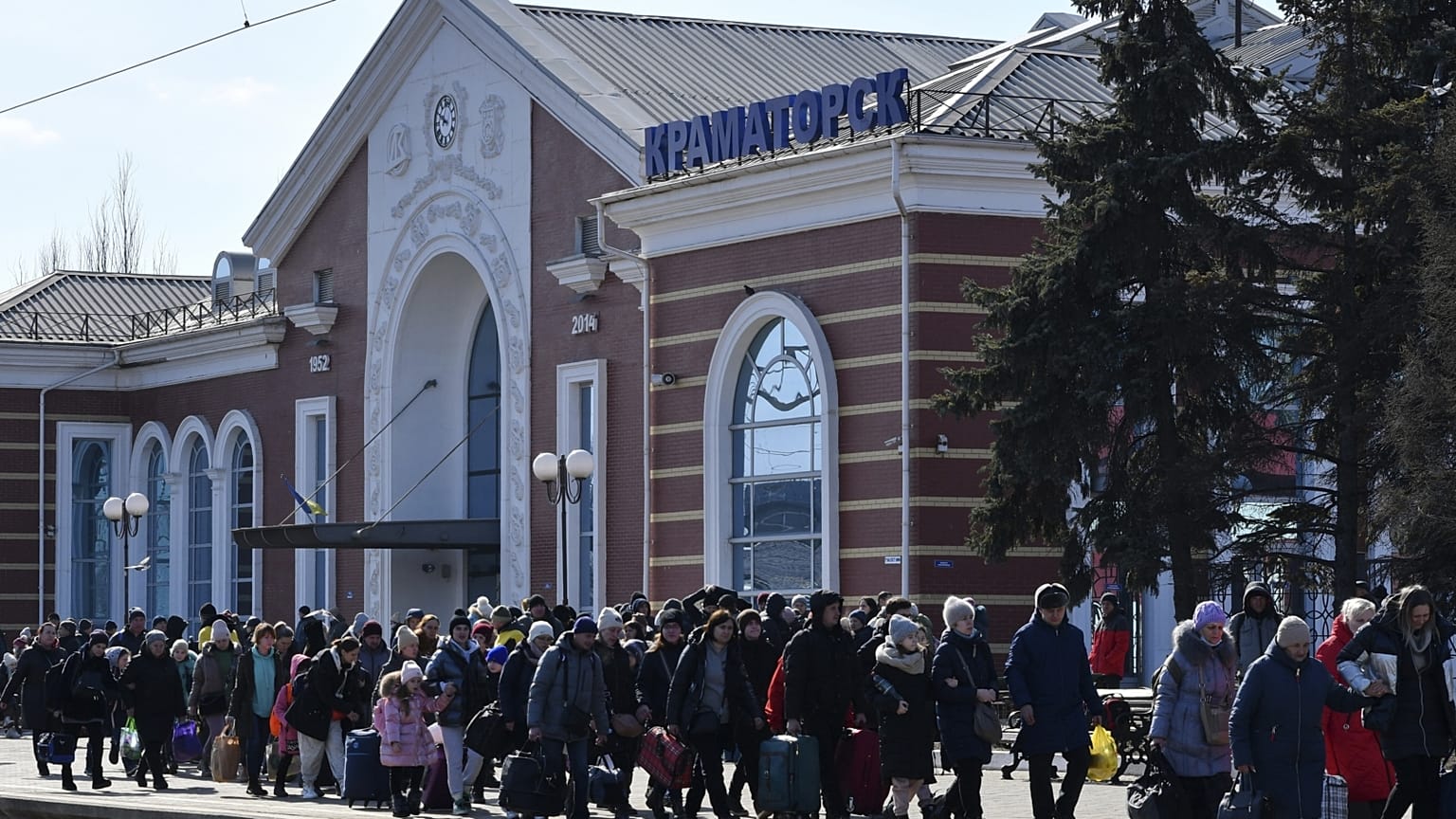 Március közepén készült felvétel a kramatorszki pályaudvarról