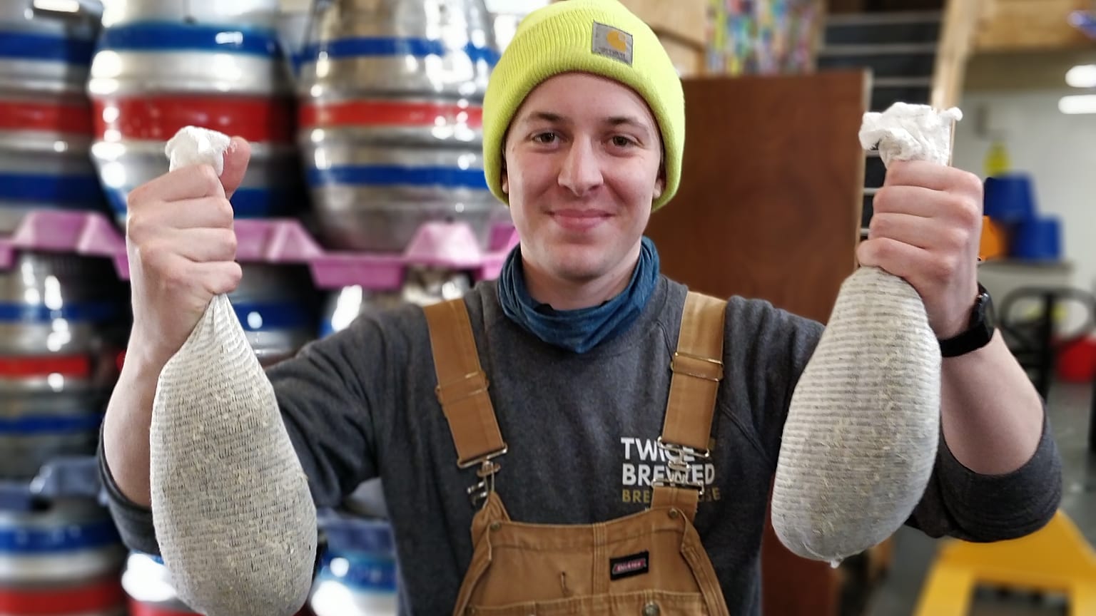 Bags of botanicals - mugwort, meadowsweet and elderflower - to be used in one of the Twice Brewed Brew Co's special offerings this season 