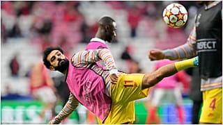 محمد صلاح أثناء التدريبات مع نادي ليفربول الثلاثاء 5 أبريل 2022