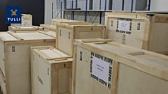 Cajas con las obras de arte de museos rusos requisadas en Finlandia