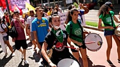 Protestmarsch gegen Präsident Jair Bolsonaro in Sao Paulo