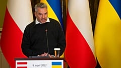 Il Cancelliere austriaco Karl Nehammer in visita a Kiev. (9.4.2022)